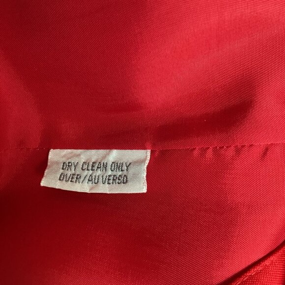 Liz Claiborne 100% Silk Shirt Dress Embroidered Pocket Belted Petite 6 Red #189A - Picture 13 of 13